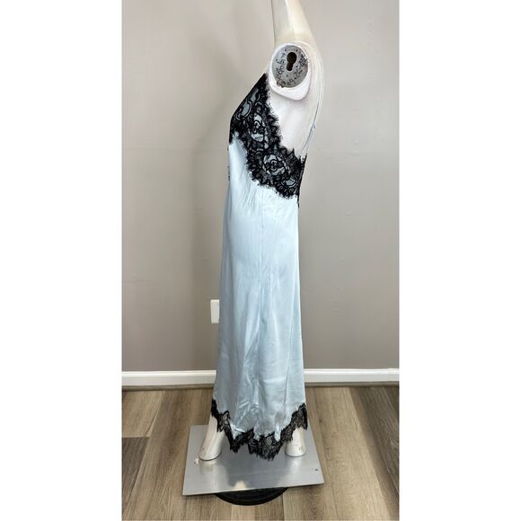 A.L.C. Lennon Satin and Lace Midi Dress in Cascade Black Size Small $595 - Picture 9 of 12